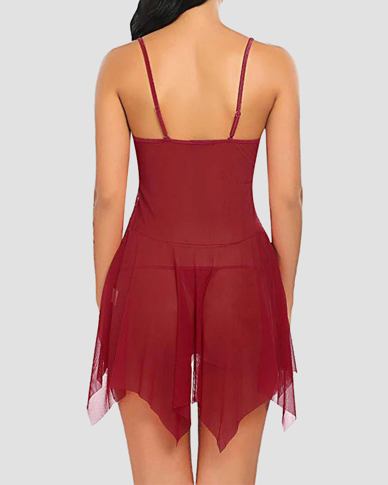 Sheer Lace Babydoll with G-String