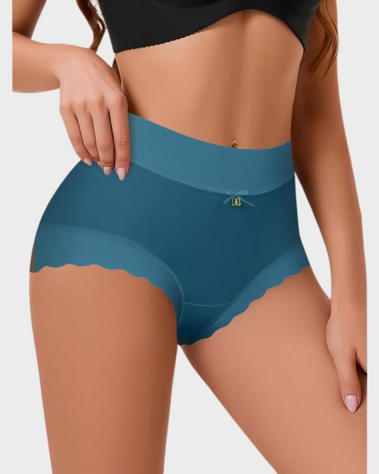 Nahtlose hochtaillierte Höschen mit Wellenkante (6er-Pack)
