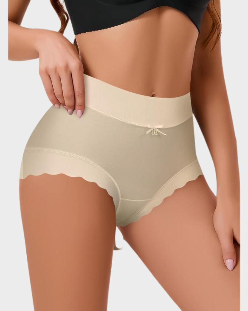 Nahtlose hochtaillierte Höschen mit Wellenkante (6er-Pack)