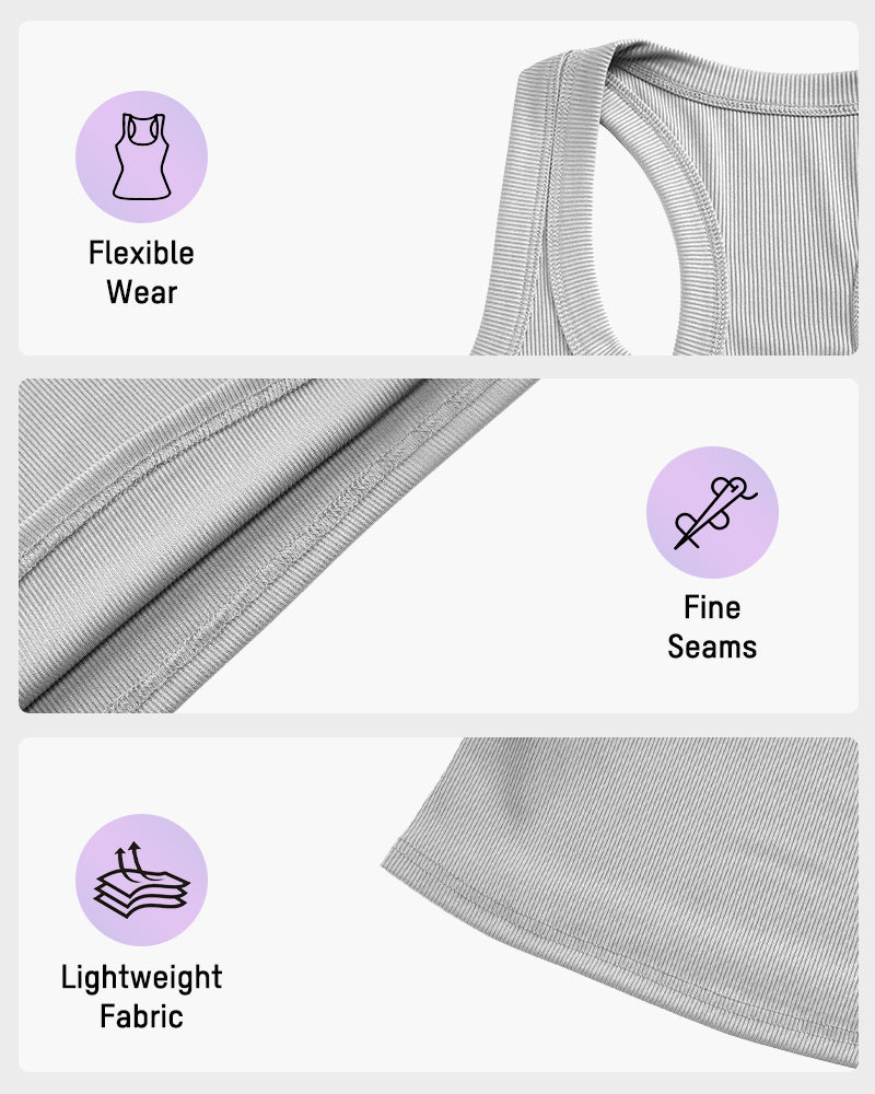 Geripptes figurbetontes Crop-Top