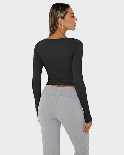 Enges Crop Top mit eckigem Ausschnitt