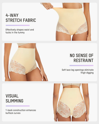 Shaping-Slip High Waist Transparente Spitze (4er-Pack)