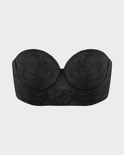 Soutien-Gorge Bustier Lissant en Dentelle à Armatures
