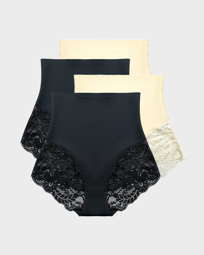 Shaping-Slip High Waist Transparente Spitze (4er-Pack)