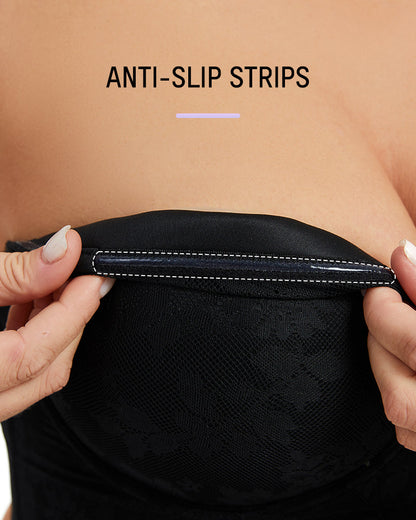 Soutien-Gorge Bustier Lissant en Dentelle à Armatures