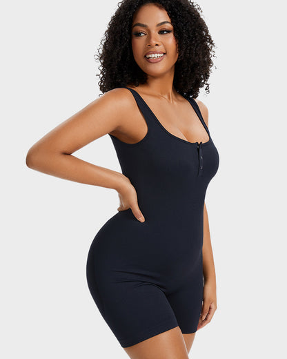 Body Gainant à Boutons-Pression avec Short Intégré