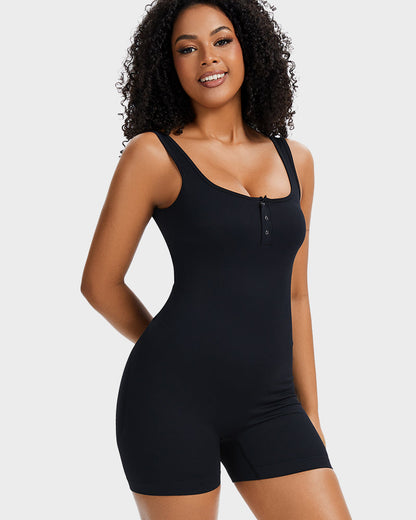 Body Gainant à Boutons-Pression avec Short Intégré