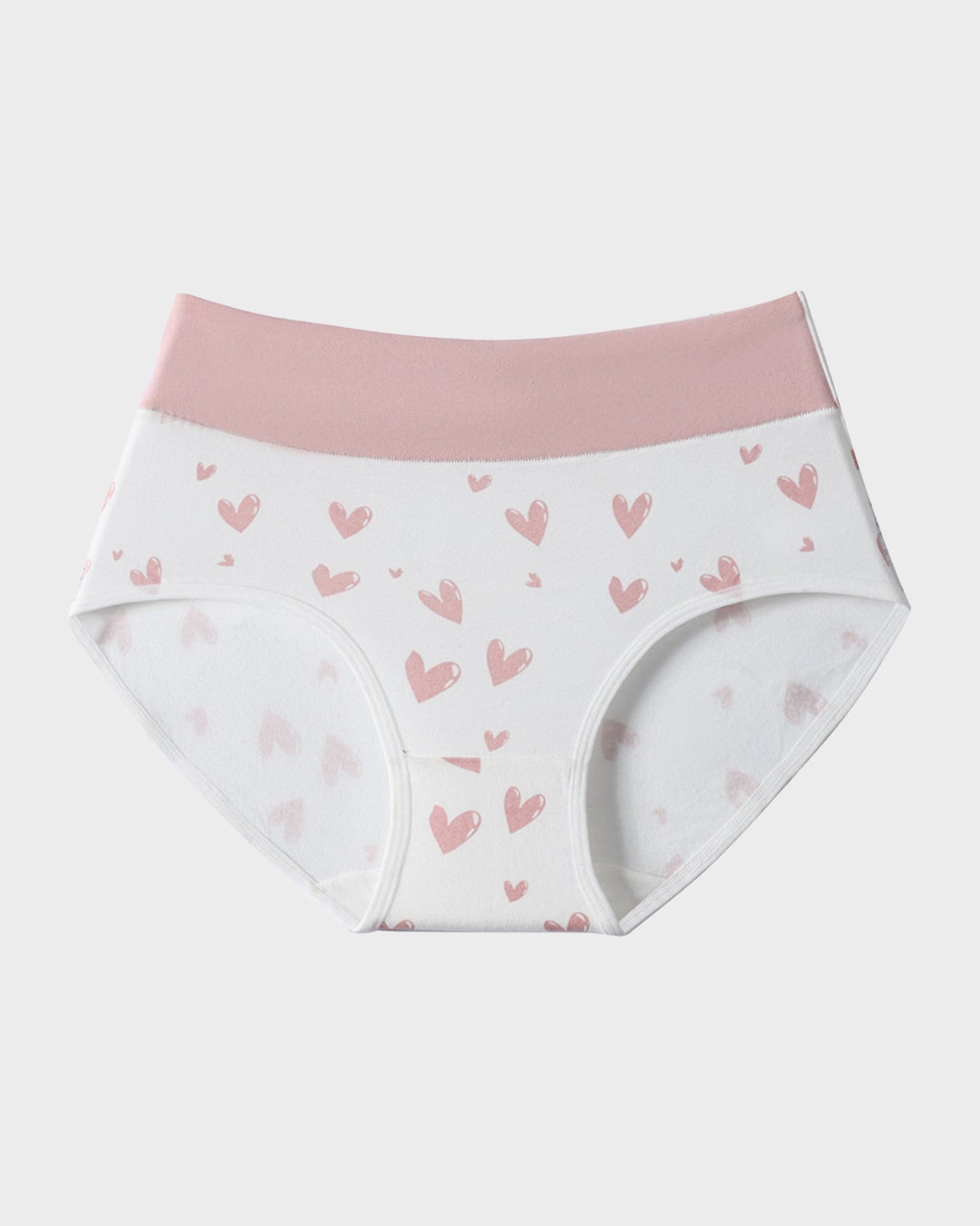 Baumwollslips mit Herzmuster und hohem Bund (6er-Pack)