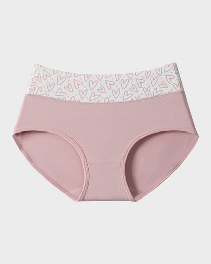 Baumwollslips mit Herzmuster und hohem Bund (6er-Pack)