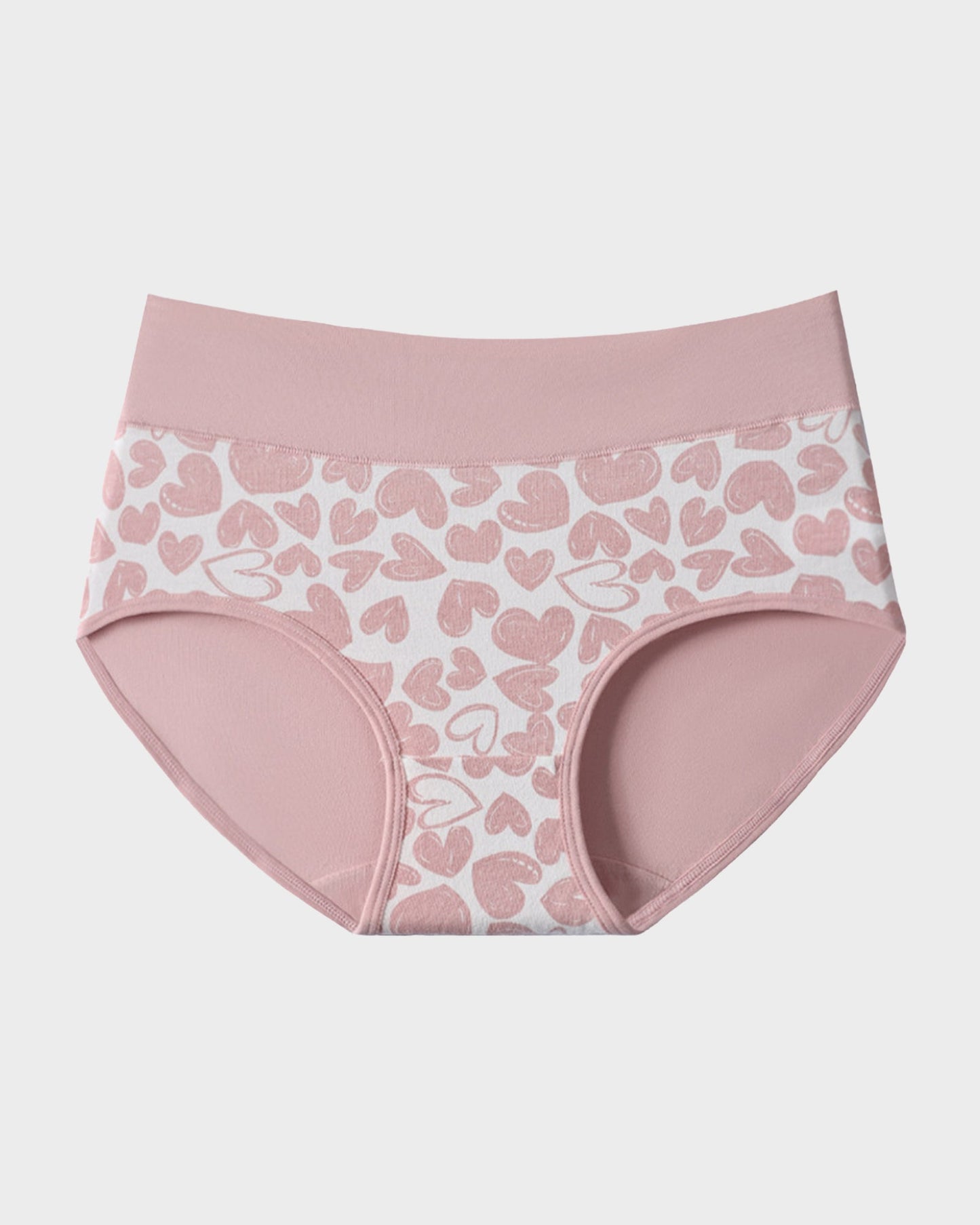Baumwollslips mit Herzmuster und hohem Bund (6er-Pack)