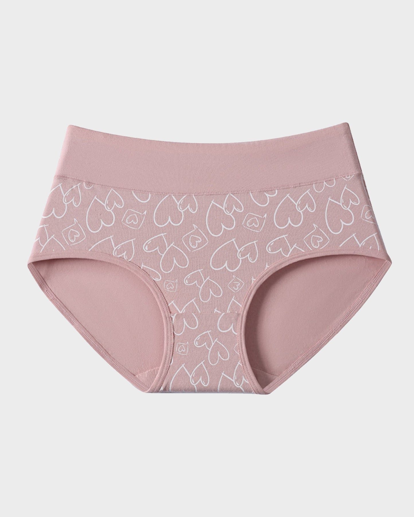Baumwollslips mit Herzmuster und hohem Bund (6er-Pack)