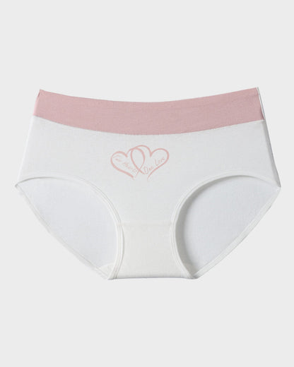Baumwollslips mit Herzmuster und hohem Bund (6er-Pack)