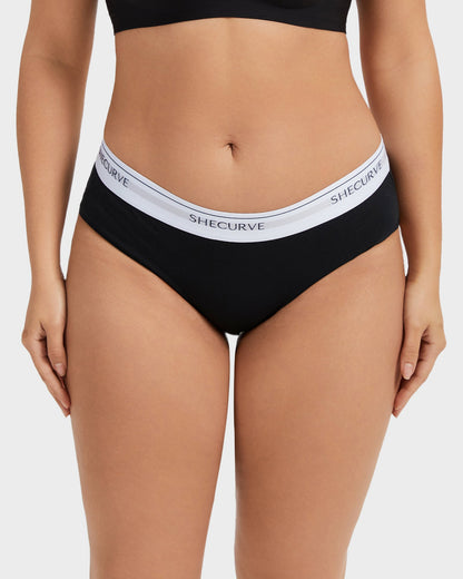 Baumwoll-Slips, niedrige Taille, Logo-Bund (6er-Pack)