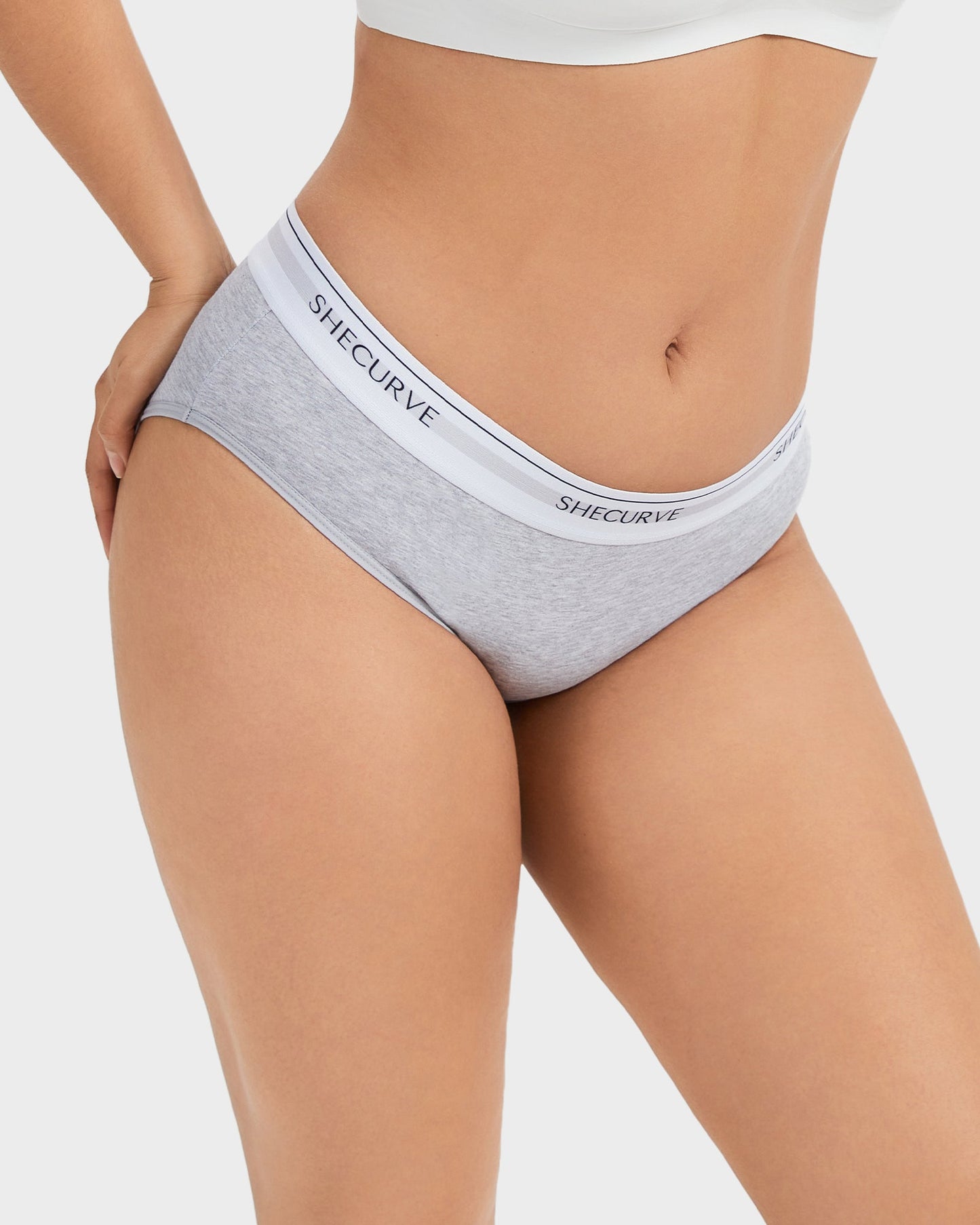 Baumwoll-Slips, niedrige Taille, Logo-Bund (6er-Pack)