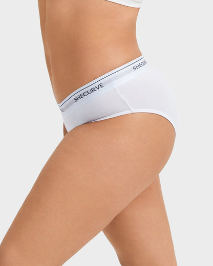 Baumwoll-Slips, niedrige Taille, Logo-Bund (6er-Pack)