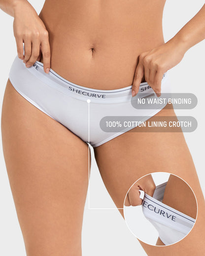 Baumwoll-Slips, niedrige Taille, Logo-Bund (6er-Pack)