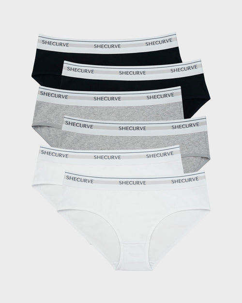Baumwoll-Slips, niedrige Taille, Logo-Bund (6er-Pack)