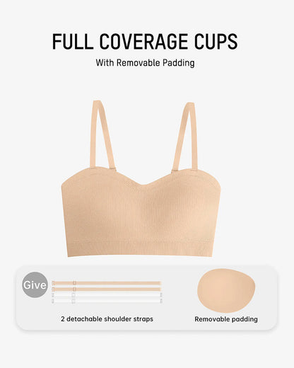 Stay-Put Wireless Seamless Bandeau Bra