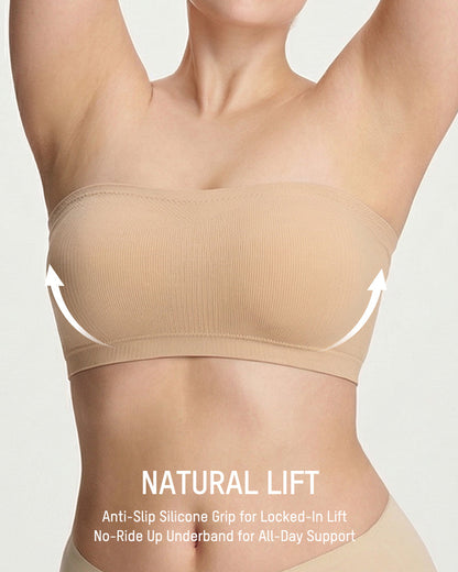 Stay-Put Wireless Seamless Bandeau Bra