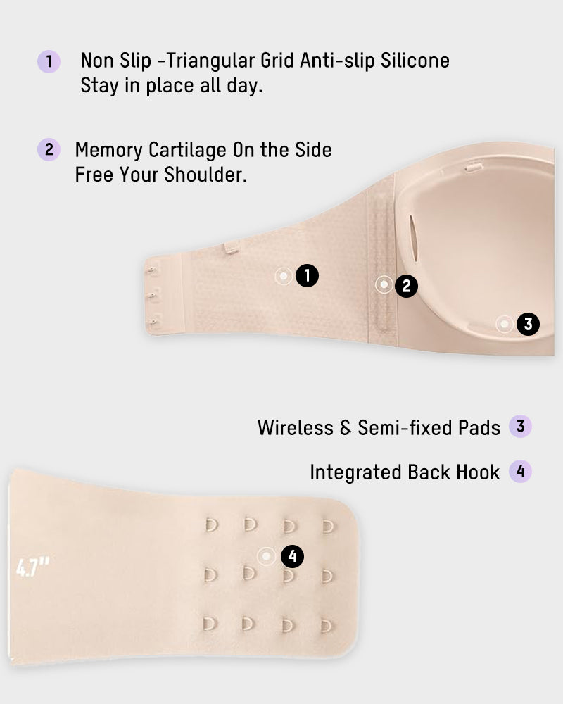 Strapless Padded Wireless Bandeau Bra