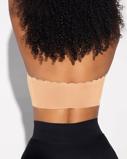 Leopard-Print Bandeau-BH mit Frontverschluss