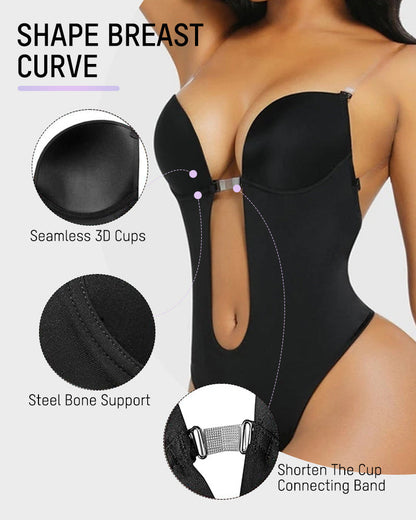 Strapless U-Plunge Thong Bodysuit