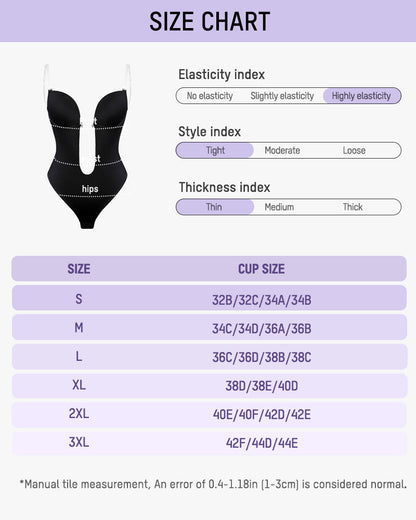 Strapless U-Plunge Thong Bodysuit