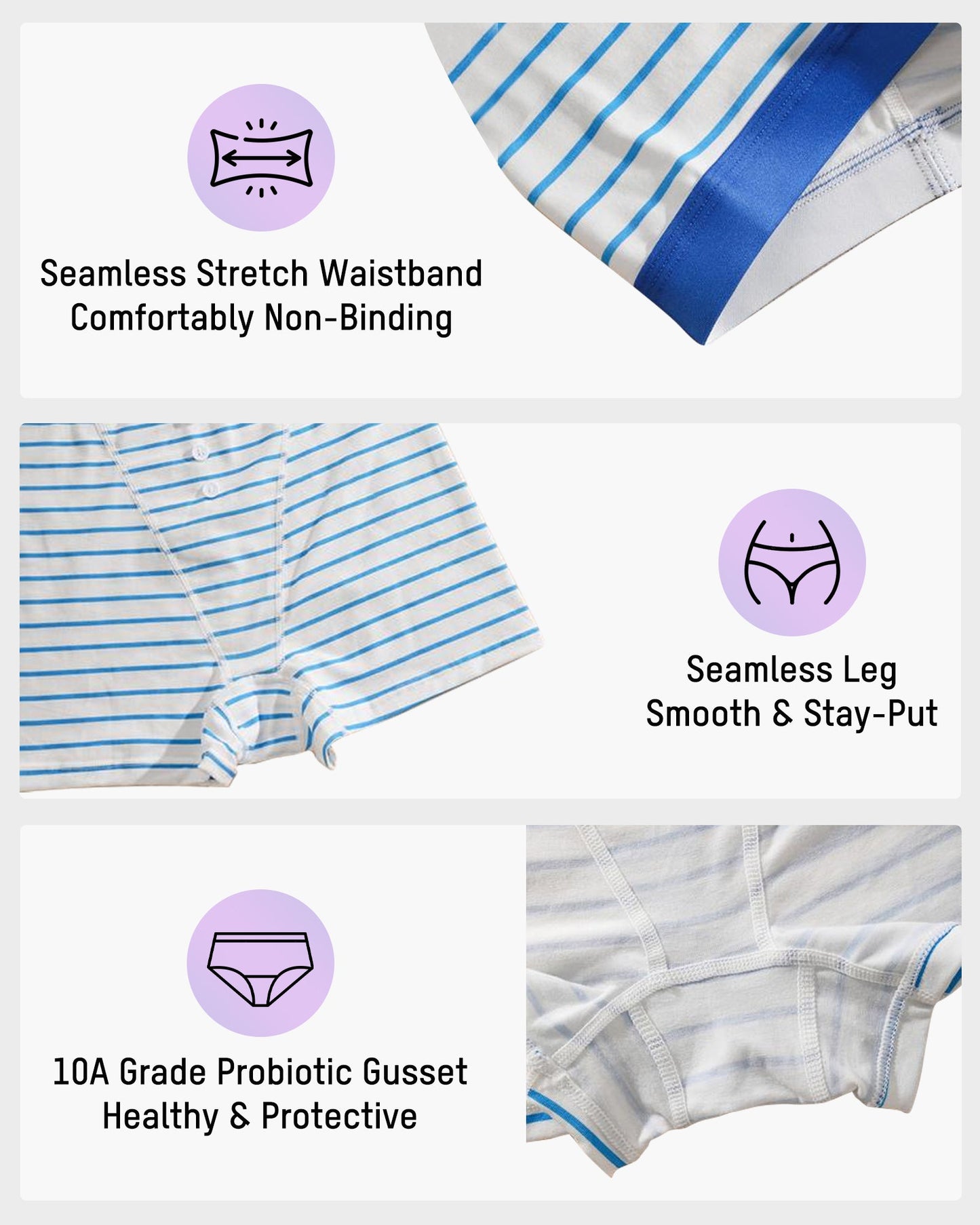 Atmungsaktive Shorts aus Baumwolle mit Streifenmuster (5er-Pack)