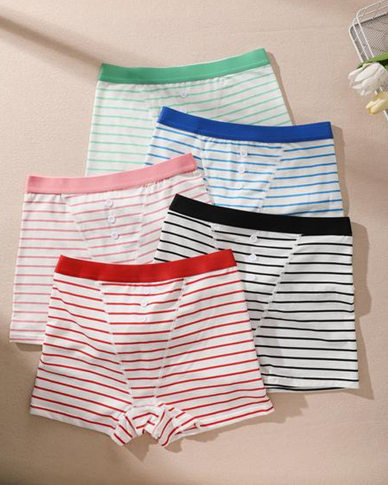 Atmungsaktive Shorts aus Baumwolle mit Streifenmuster (5er-Pack)