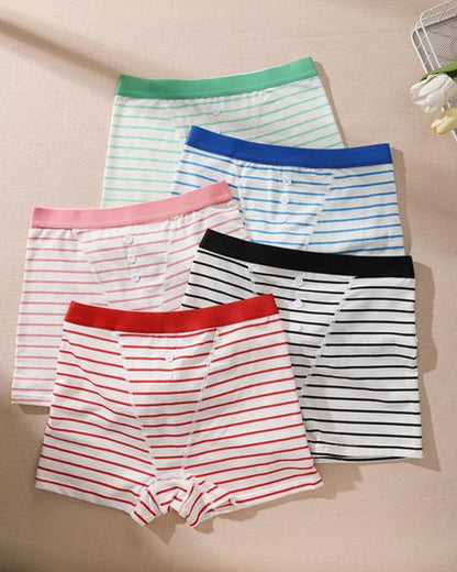Atmungsaktive Shorts aus Baumwolle mit Streifenmuster (5er-Pack)