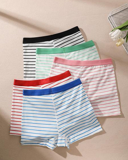 Atmungsaktive Shorts aus Baumwolle mit Streifenmuster (5er-Pack)