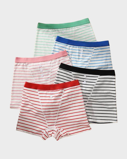 Atmungsaktive Shorts aus Baumwolle mit Streifenmuster (5er-Pack)