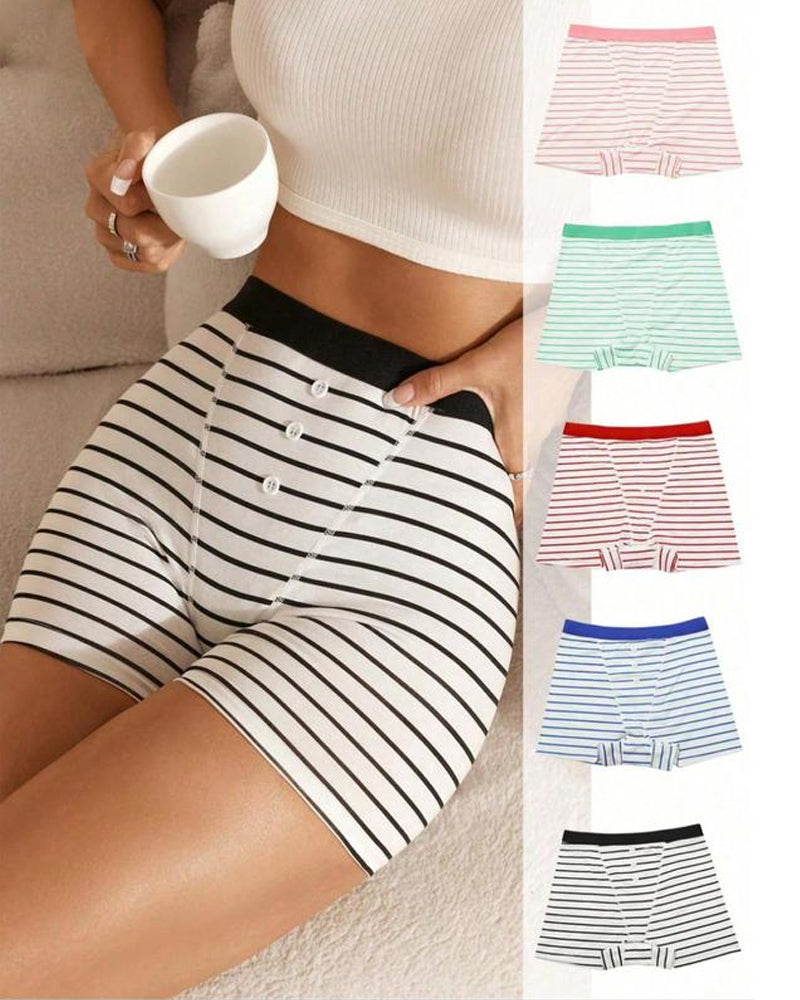 Atmungsaktive Shorts aus Baumwolle mit Streifenmuster (5er-Pack)