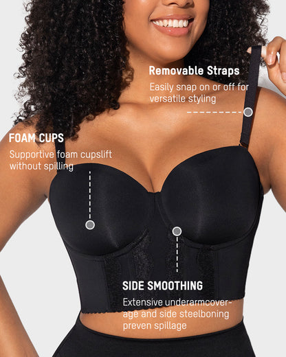 Low-Back Strapless Push-Up Bra