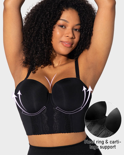 Low-Back Strapless Push-Up Bra