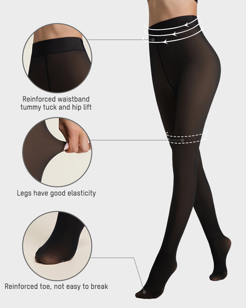 Collants Transparents Doublés Polaire
