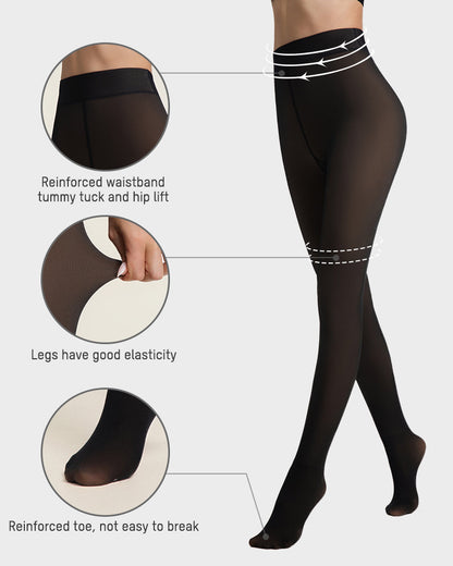Collants Transparents Doublés Polaire