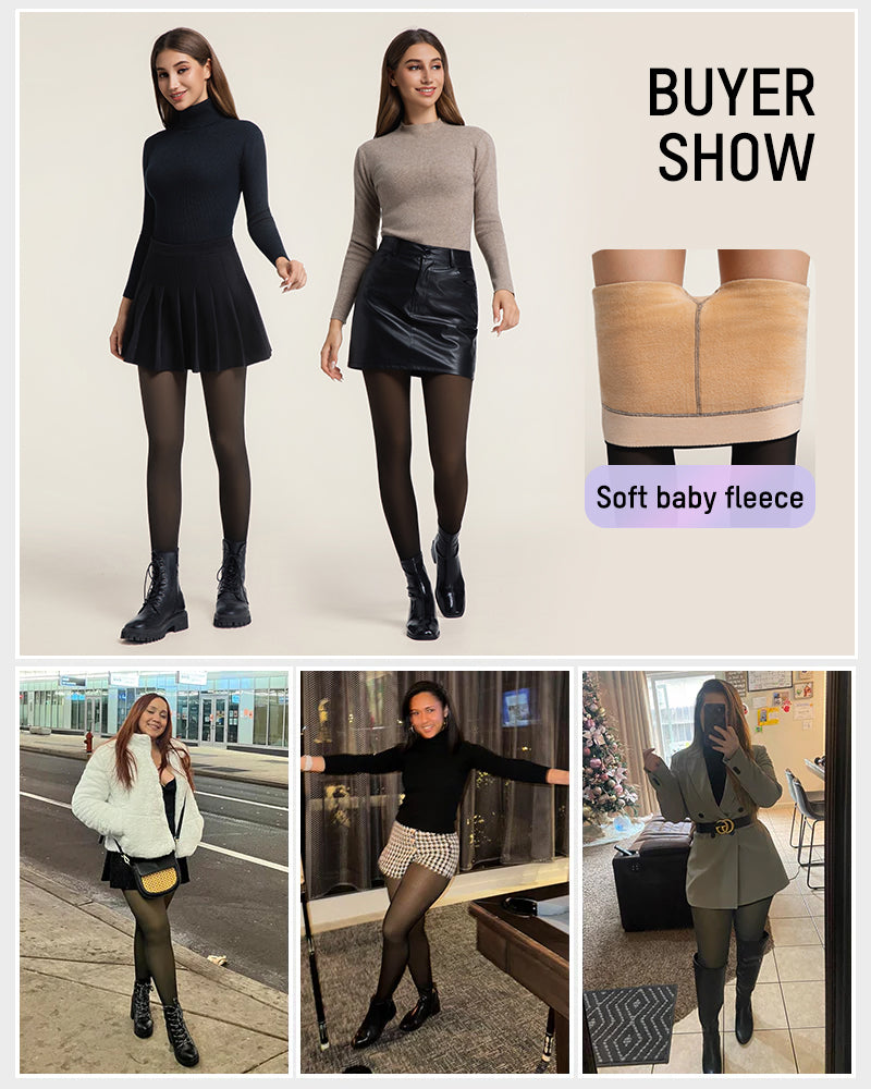 Collants Transparents Doublés Polaire