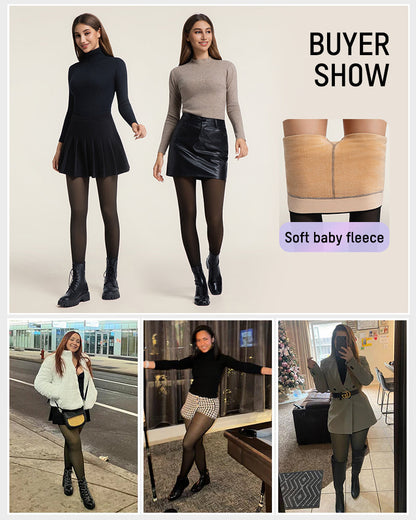 Collants Transparents Doublés Polaire