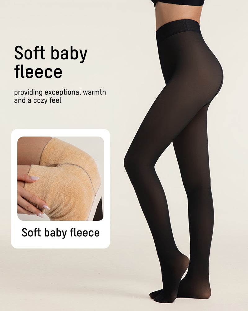Collants Transparents Doublés Polaire