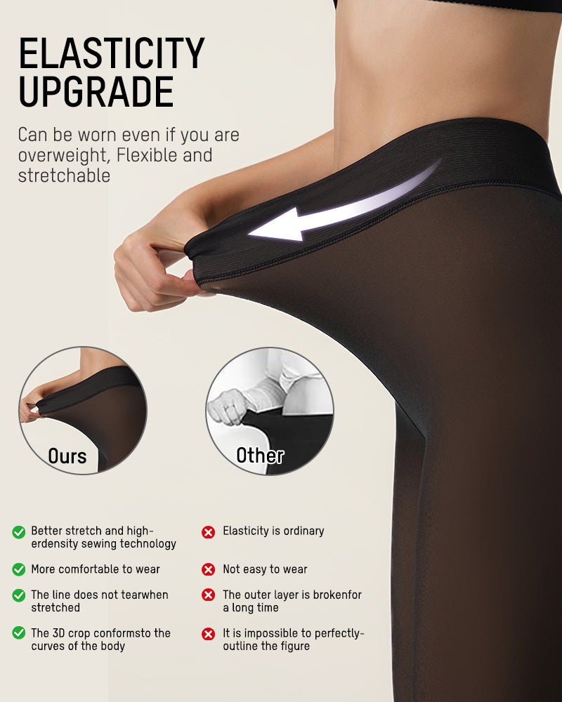 Collants Transparents Doublés Polaire