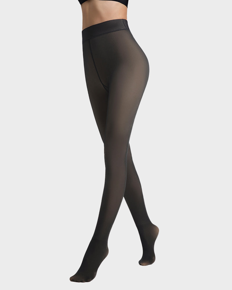 Collants Transparents Doublés Polaire