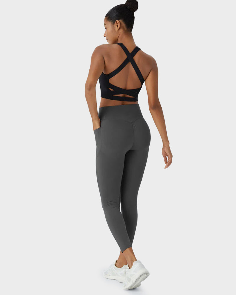Sport-Leggings mit formendem Push-Up-Effekt und Taschen