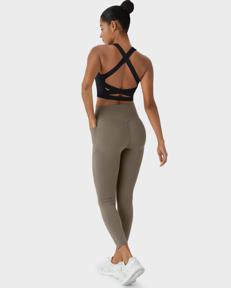 Sport-Leggings mit formendem Push-Up-Effekt und Taschen