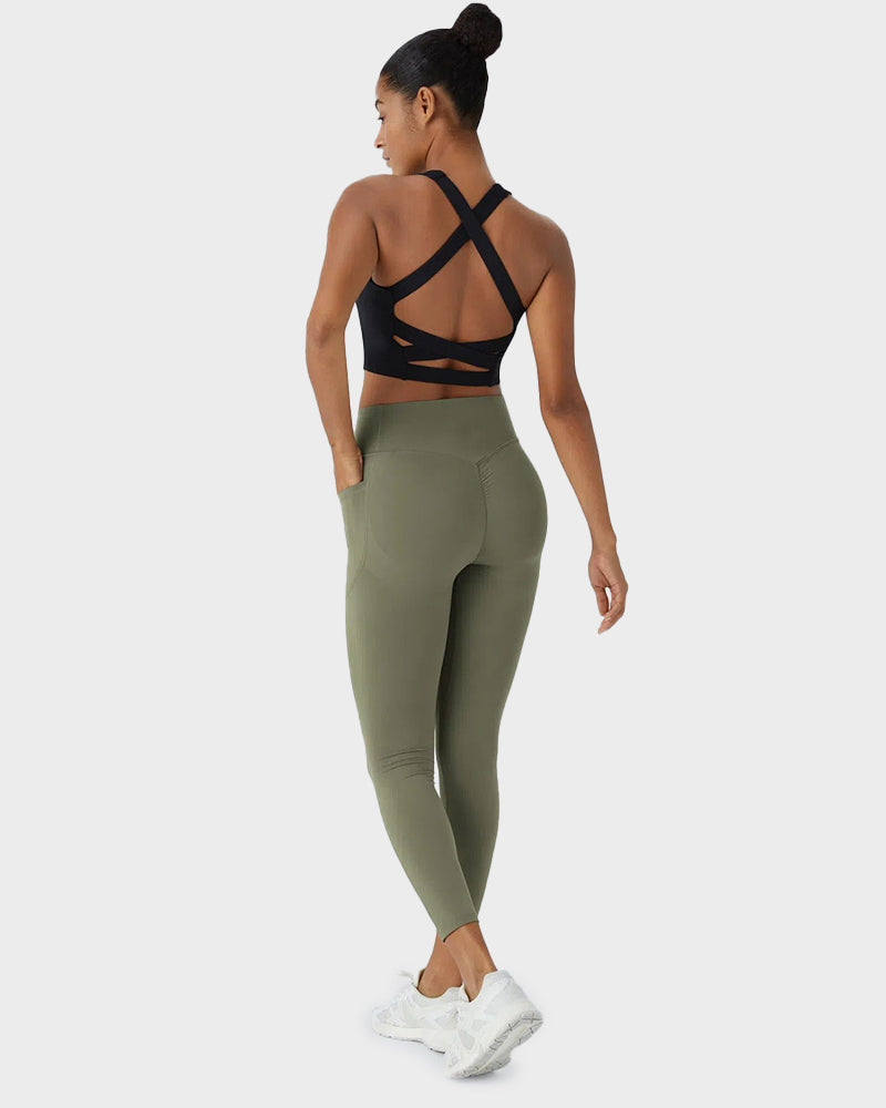 Sport-Leggings mit formendem Push-Up-Effekt und Taschen