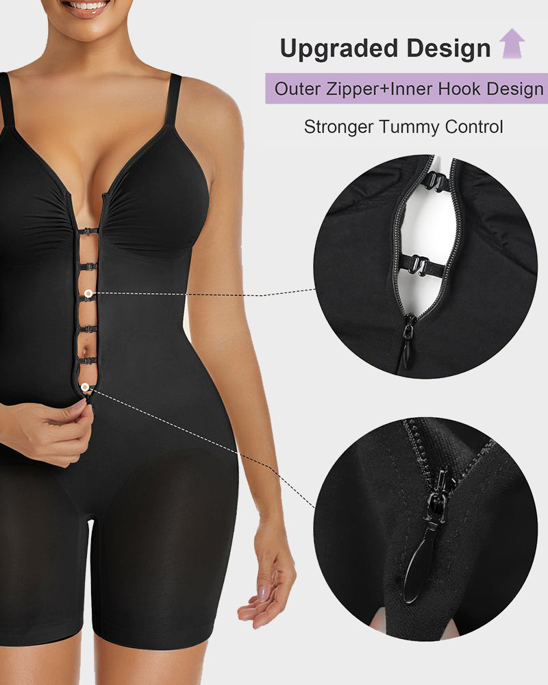 Tummy-Control Zipper Bodysuit Shapewear
