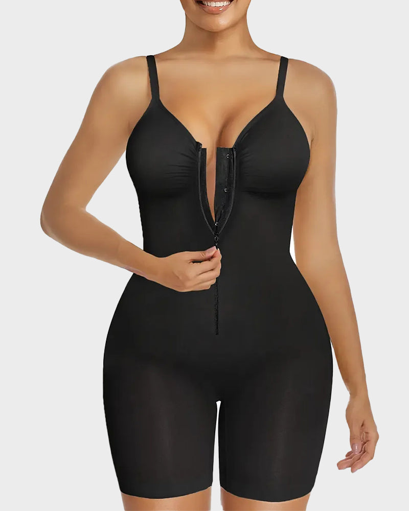 Tummy-Control Zipper Bodysuit Shapewear