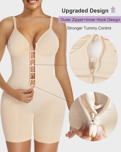 Tummy-Control Zipper Bodysuit Shapewear