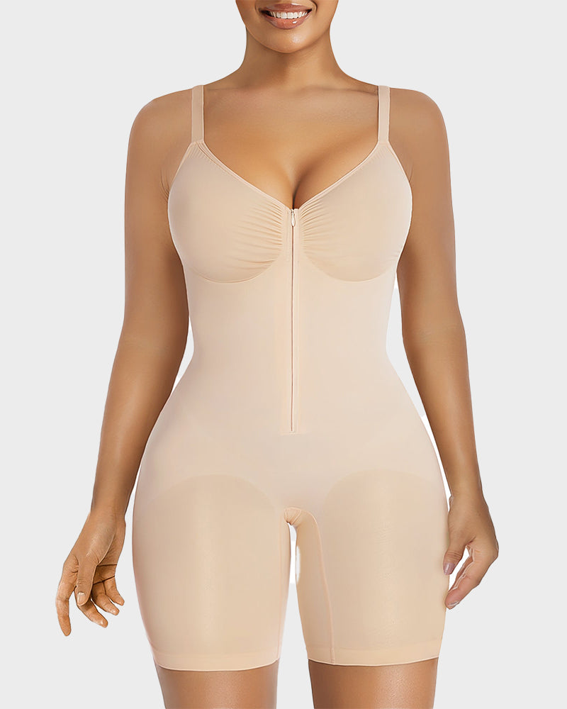 Tummy-Control Zipper Bodysuit Shapewear