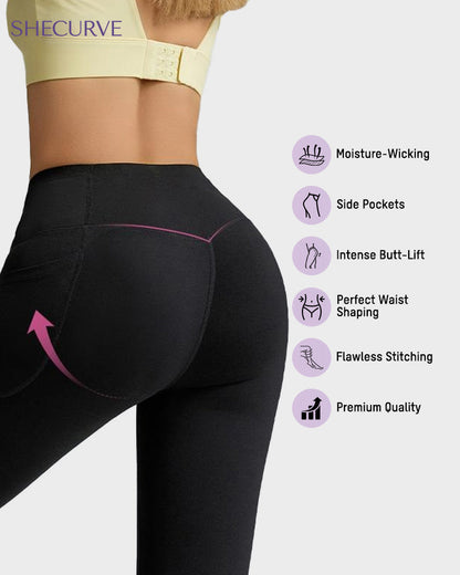 Sport-Leggings mit formendem Push-Up-Effekt und Taschen